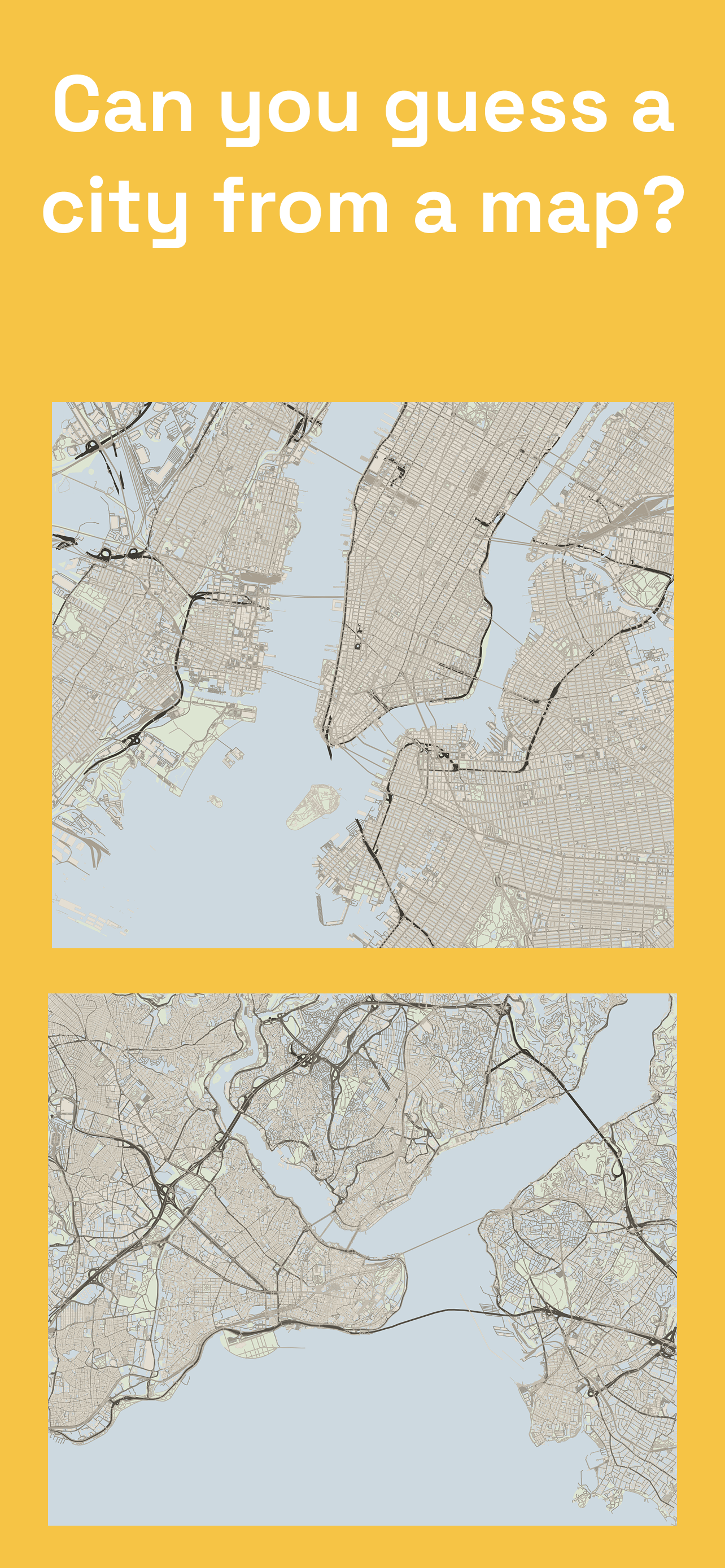 Can you guess a city from a map? City Map Guesser screenshot